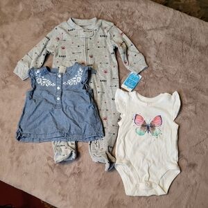 Baby Girl 3 Months One Pieces & Top Bundle